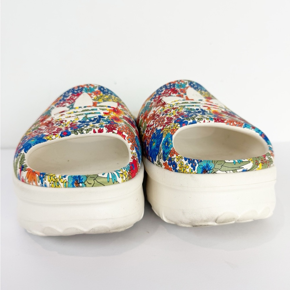 adidas Floral Multicolor Slide Sandals - White Soles - Picture 3 of 8